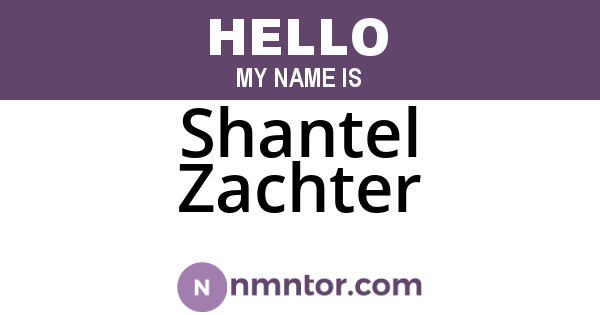 Shantel Zachter