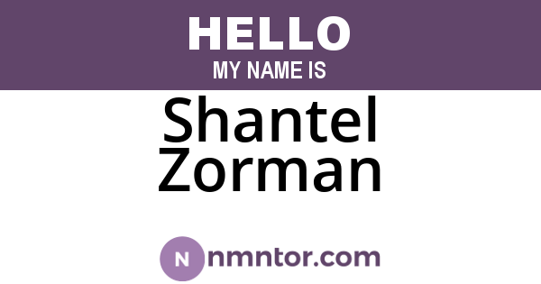 Shantel Zorman
