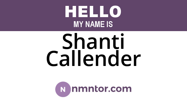 Shanti Callender