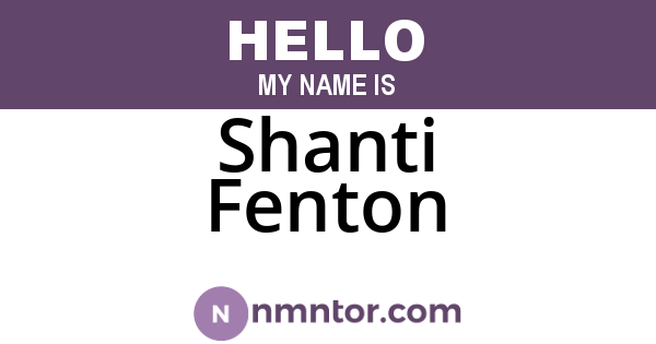 Shanti Fenton
