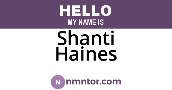 Shanti Haines
