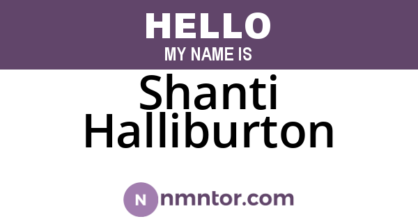 Shanti Halliburton