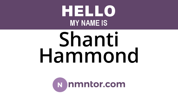 Shanti Hammond