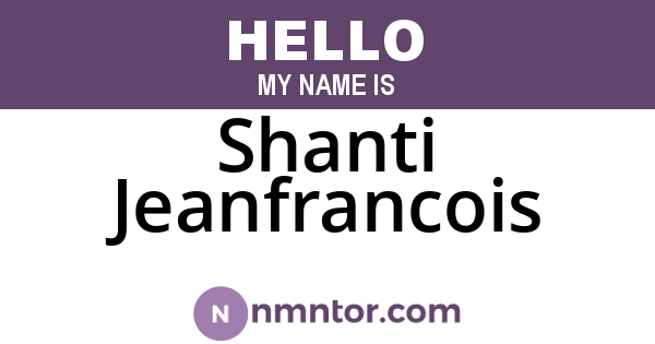 Shanti Jeanfrancois