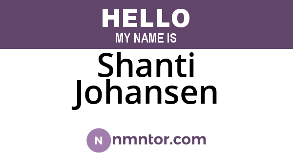 Shanti Johansen