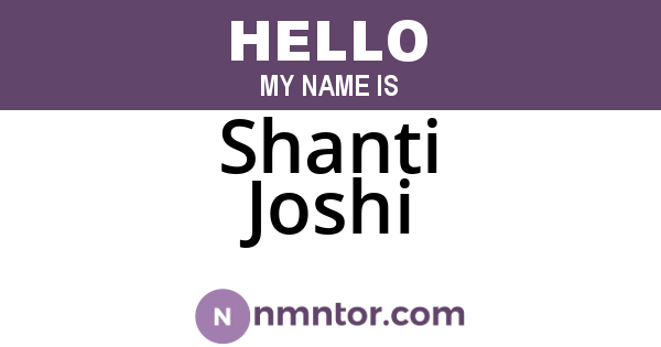 Shanti Joshi