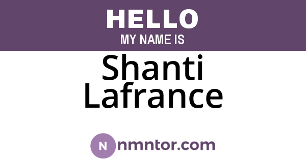 Shanti Lafrance