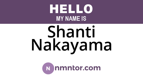 Shanti Nakayama