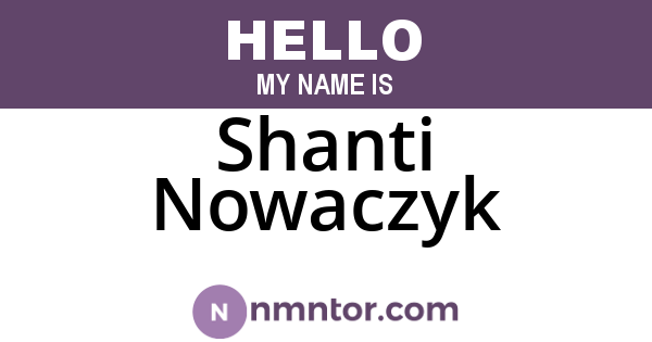 Shanti Nowaczyk