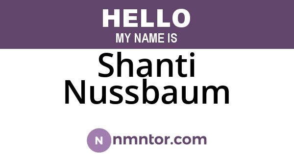 Shanti Nussbaum