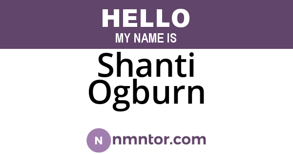 Shanti Ogburn
