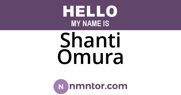 Shanti Omura