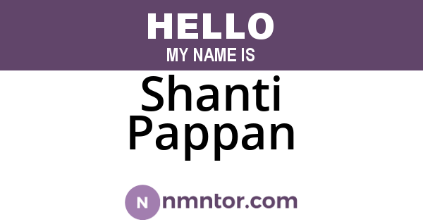 Shanti Pappan