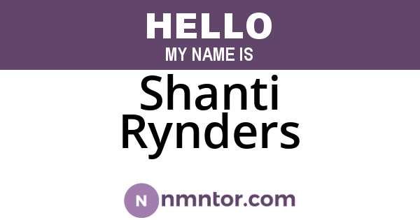 Shanti Rynders