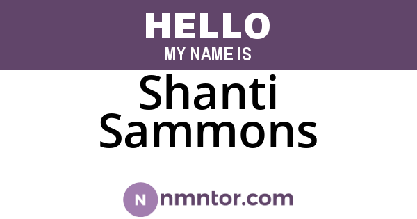 Shanti Sammons
