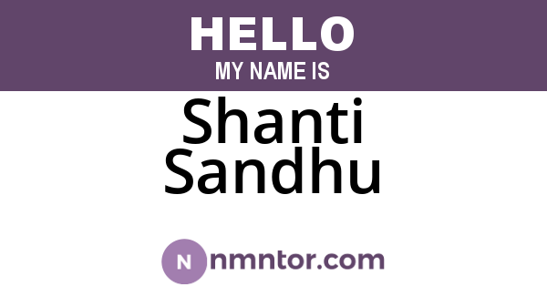 Shanti Sandhu