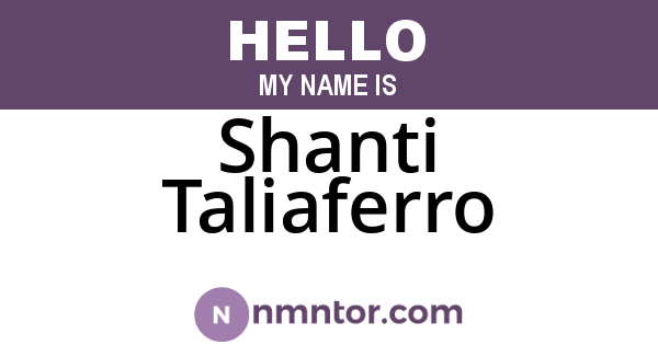 Shanti Taliaferro