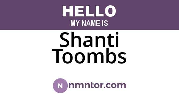 Shanti Toombs