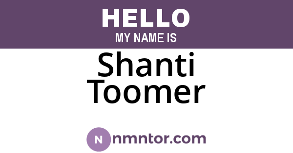 Shanti Toomer