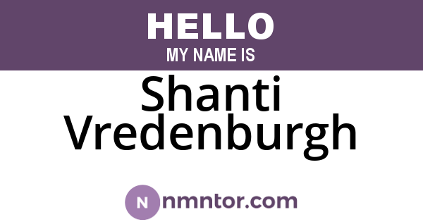 Shanti Vredenburgh