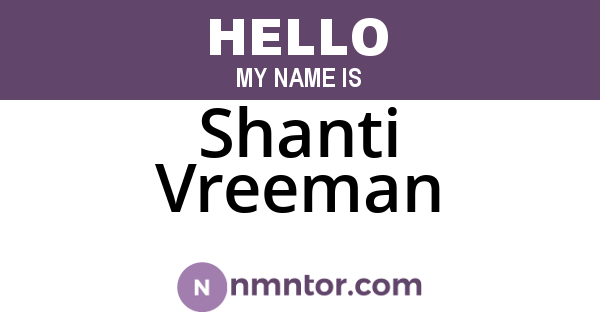 Shanti Vreeman