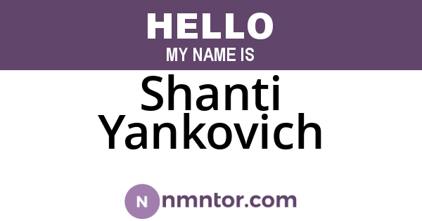 Shanti Yankovich