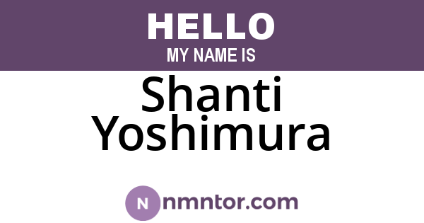 Shanti Yoshimura