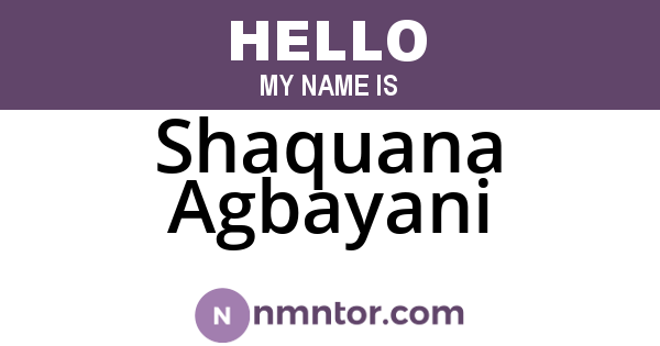 Shaquana Agbayani