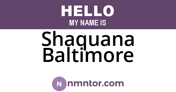 Shaquana Baltimore