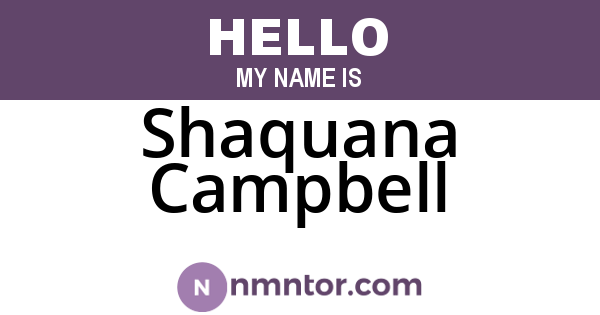 Shaquana Campbell