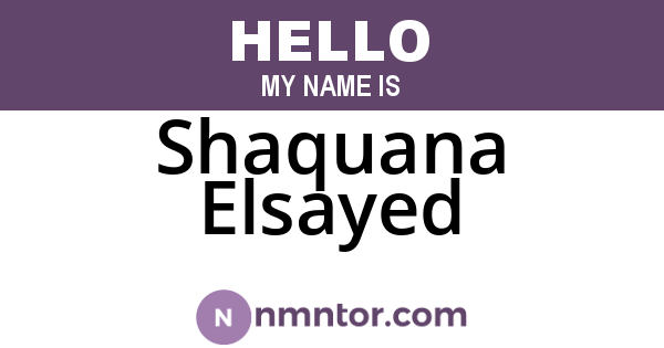 Shaquana Elsayed