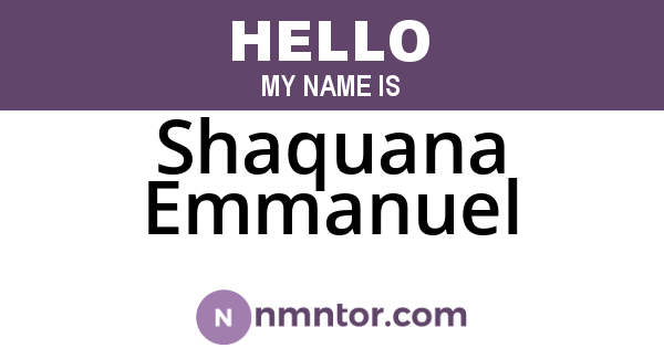 Shaquana Emmanuel