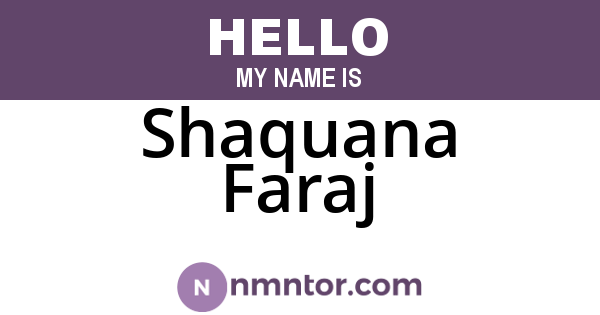 Shaquana Faraj