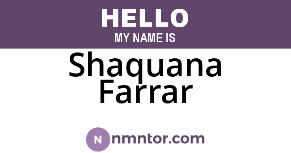 Shaquana Farrar