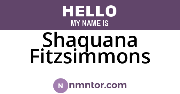 Shaquana Fitzsimmons