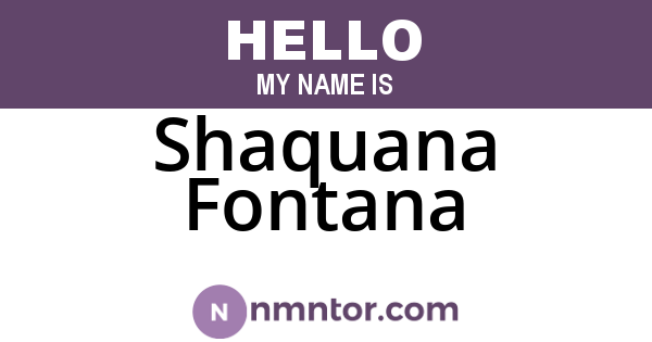 Shaquana Fontana
