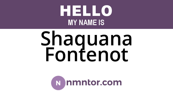 Shaquana Fontenot