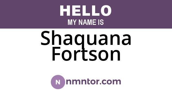 Shaquana Fortson
