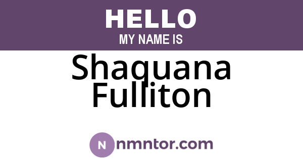 Shaquana Fulliton