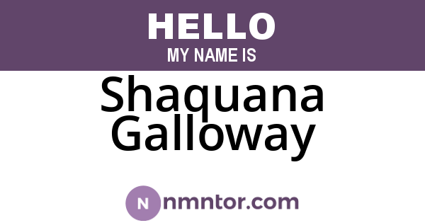 Shaquana Galloway