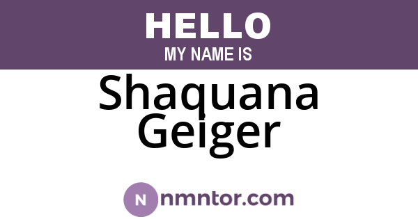 Shaquana Geiger