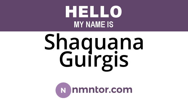 Shaquana Guirgis
