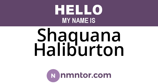 Shaquana Haliburton