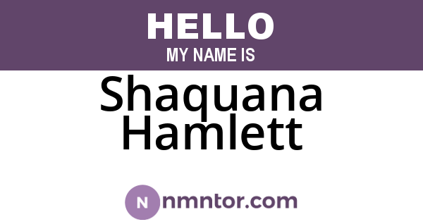 Shaquana Hamlett