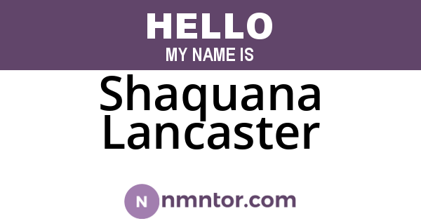 Shaquana Lancaster