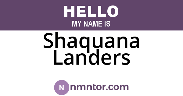 Shaquana Landers