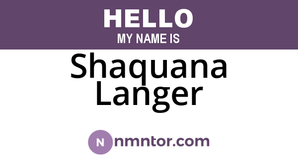 Shaquana Langer