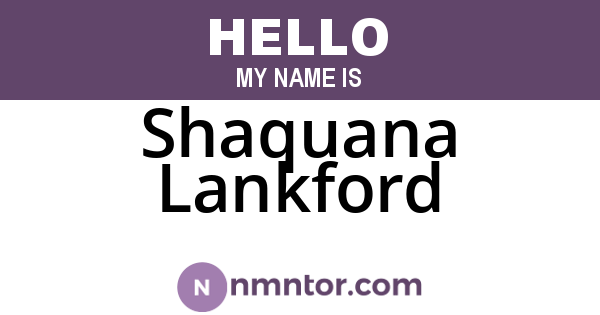 Shaquana Lankford