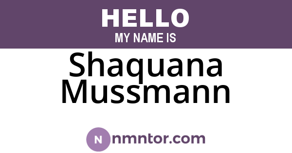 Shaquana Mussmann