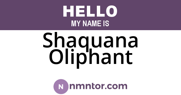 Shaquana Oliphant